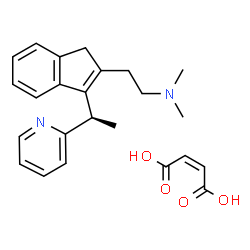 ChemSpider 2D Image | N,N-Dimethyl-2-{3-[(1R)-1-(2-pyridinyl)ethyl]-1H-inden-2-yl}ethanamine (2Z)-2-butenedioate (1:1) | C24H28N2O4