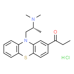 ChemSpider 2D Image | 1-{10-[(2R)-2-(Dimethylamino)propyl]-10H-phenothiazin-2-yl}-1-propanone hydrochloride (1:1) | C20H25ClN2OS