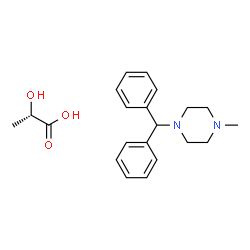 ChemSpider 2D Image | (2R)-2-Hydroxypropanoic acid - 1-(diphenylmethyl)-4-methylpiperazine (1:1) | C21H28N2O3