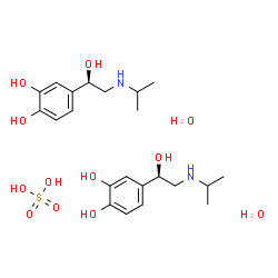 ChemSpider 2D Image | 4-[(1R)-1-Hydroxy-2-(isopropylamino)ethyl]-1,2-benzenediol sulfate hydrate (2:1:2) | C22H40N2O12S