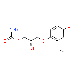 ChemSpider 2D Image | (2S)-2-Hydroxy-3-(4-hydroxy-2-methoxyphenoxy)propyl carbamate | C11H15NO6