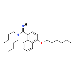 ChemSpider 2D Image | N,N-Dibutyl-4-(hexyloxy)-1-naphtalènecarboximidamide | C25H38N2O