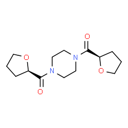 ChemSpider 2D Image | 1,4-Piperazinediylbis[(2R)-tetrahydro-2-furanylmethanone] | C14H22N2O4