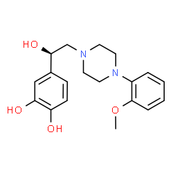 ChemSpider 2D Image | 4-{(1R)-1-Hydroxy-2-[4-(2-methoxyphenyl)-1-piperazinyl]ethyl}-1,2-benzenediol | C19H24N2O4
