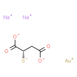 ChemSpider 2D Image | Gold(1+) sodium (2S)-2-sulfidosuccinate (1:2:1) | C4H3AuNa2O4S
