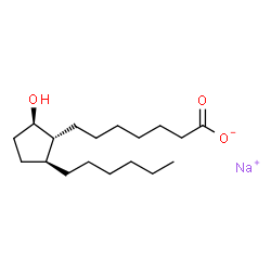 ChemSpider 2D Image | Sodium 7-[(1R,2S,5R)-2-hexyl-5-hydroxycyclopentyl]heptanoate | C18H33NaO3