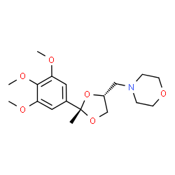 ChemSpider 2D Image | 4-{[(2S,4R)-2-Methyl-2-(3,4,5-trimethoxyphenyl)-1,3-dioxolan-4-yl]methyl}morpholine | C18H27NO6
