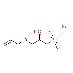 ChemSpider 2D Image | Sodium (2R)-3-(allyloxy)-2-hydroxy-1-propanesulfonate | C6H11NaO5S