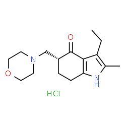 ChemSpider 2D Image | (5R)-3-Ethyl-2-methyl-5-(4-morpholinylmethyl)-1,5,6,7-tetrahydro-4H-indol-4-one hydrochloride (1:1) | C16H25ClN2O2