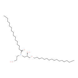ChemSpider 2D Image | N-[(2S)-3-(Hexadecyloxy)-2-hydroxypropyl]-N-(2-hydroxyethyl)hexadecanamide | C37H75NO4