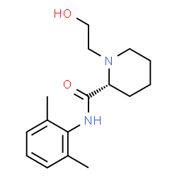 ChemSpider 2D Image | (2R)-N-(2,6-Dimethylphenyl)-1-(2-hydroxyethyl)-2-piperidinecarboxamide | C16H24N2O2