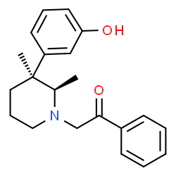 ChemSpider 2D Image | 2-[(2R,3S)-3-(3-Hydroxyphenyl)-2,3-dimethyl-1-piperidinyl]-1-phenylethanone | C21H25NO2