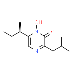 ChemSpider 2D Image | 6-[(2R)-2-Butanyl]-1-hydroxy-3-isobutyl-2(1H)-pyrazinone | C12H20N2O2