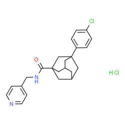 ChemSpider 2D Image | 3-(4-Chlorophenyl)-N-(4-pyridinylmethyl)-1-adamantanecarboxamide hydrochloride (1:1) | C23H26Cl2N2O