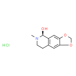 ChemSpider 2D Image | (5S)-6-Methyl-5,6,7,8-tetrahydro[1,3]dioxolo[4,5-g]isoquinolin-5-ol hydrochloride (1:1) | C11H14ClNO3