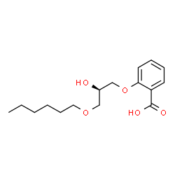 ChemSpider 2D Image | 2-[(2R)-3-(Hexyloxy)-2-hydroxypropoxy]benzoic acid | C16H24O5