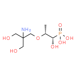 ChemSpider 2D Image | {(1S,2R)-2-[2-Amino-3-hydroxy-2-(hydroxymethyl)propoxy]-1-hydroxypropyl}phosphonic acid | C7H18NO7P