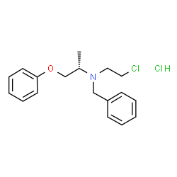 ChemSpider 2D Image | (2S)-N-Benzyl-N-(2-chloroethyl)-1-phenoxy-2-propanamine hydrochloride (1:1) | C18H23Cl2NO