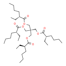 ChemSpider 2D Image | 3-{[(2R)-2-Ethylhexanoyl]oxy}-2,2-bis({[(2R)-2-ethylhexanoyl]oxy}methyl)propyl (2S)-2-ethylhexanoate | C37H68O8
