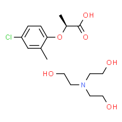 ChemSpider 2D Image | (2S)-2-(4-Chloro-2-methylphenoxy)propanoic acid - 2,2',2''-nitrilotriethanol (1:1) | C16H26ClNO6
