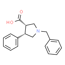 ChemSpider 2D Image | (3S,4S)-1-Benzyl-4-phenyl-3-pyrrolidinecarboxylic acid | C18H19NO2