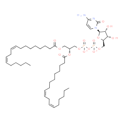 ChemSpider 2D Image | 5'-O-{[({(2R)-2,3-Bis[(9Z,12Z)-9,12-octadecadienoyloxy]propoxy}phosphinato)oxy]phosphinato}cytidine | C48H79N3O15P2