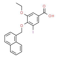 ChemSpider 2D Image | 3-Ethoxy-5-iodo-4-(1-naphthylmethoxy)benzoic acid | C20H17IO4