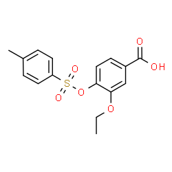 ChemSpider 2D Image | 3-Ethoxy-4-{[(4-methylphenyl)sulfonyl]oxy}benzoic acid | C16H16O6S