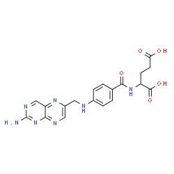 ChemSpider 2D Image | N-(4-{[(2-Amino-6-pteridinyl)methyl]amino}benzoyl)glutamic acid | C19H19N7O5