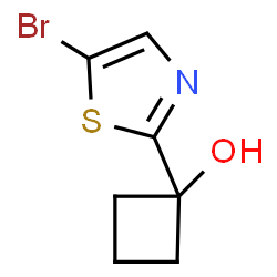 ChemSpider 2D Image | 1-(5-Bromothiazol-2-yl)cyclobutanol | C7H8BrNOS