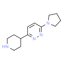 ChemSpider 2D Image | 3-(4-Piperidinyl)-6-(1-pyrrolidinyl)pyridazine | C13H20N4