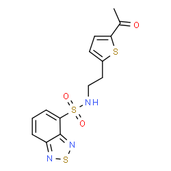 ChemSpider 2D Image | N-[2-(5-Acetyl-2-thienyl)ethyl]-2,1,3-benzothiadiazole-4-sulfonamide | C14H13N3O3S3