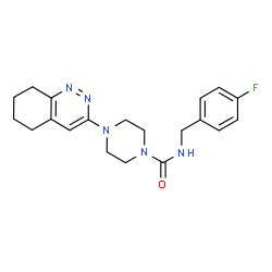 ChemSpider 2D Image | N-(4-Fluorobenzyl)-4-(5,6,7,8-tetrahydro-3-cinnolinyl)-1-piperazinecarboxamide | C20H24FN5O