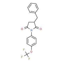 ChemSpider 2D Image | 3-Benzyl-1-[4-(trifluoromethoxy)phenyl]-2,5-pyrrolidinedione | C18H14F3NO3