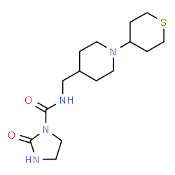 ChemSpider 2D Image | 2-Oxo-N-{[1-(tetrahydro-2H-thiopyran-4-yl)-4-piperidinyl]methyl}-1-imidazolidinecarboxamide | C15H26N4O2S