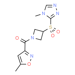 ChemSpider 2D Image | (5-Methyl-1,2-oxazol-3-yl){3-[(4-methyl-4H-1,2,4-triazol-3-yl)sulfonyl]-1-azetidinyl}methanone | C11H13N5O4S