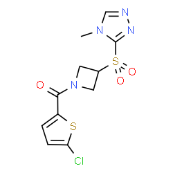 ChemSpider 2D Image | (5-Chloro-2-thienyl){3-[(4-methyl-4H-1,2,4-triazol-3-yl)sulfonyl]-1-azetidinyl}methanone | C11H11ClN4O3S2