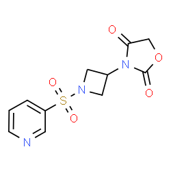 ChemSpider 2D Image | 3-[1-(3-Pyridinylsulfonyl)-3-azetidinyl]-1,3-oxazolidine-2,4-dione | C11H11N3O5S