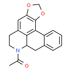 ChemSpider 2D Image | 1-(5,6,7a,8-Tetrahydro-7H-[1,3]benzodioxolo[6,5,4-de]benzo[g]quinolin-7-yl)ethanone | C19H17NO3