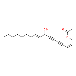 ChemSpider 2D Image | (2Z,9E)-8-Hydroxy-2,9-heptadecadiene-4,6-diyn-1-yl acetate | C19H26O3