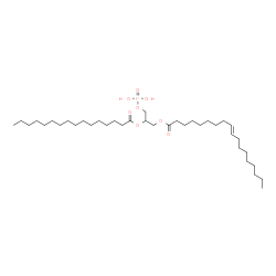 ChemSpider 2D Image | 2-(Palmitoyloxy)-3-(phosphonooxy)propyl (9E)-9-octadecenoate | C37H71O8P
