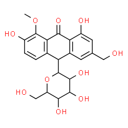 ChemSpider 2D Image | 1,5-Anhydro-1-[4,6-dihydroxy-2-(hydroxymethyl)-5-methoxy-10-oxo-9,10-dihydro-9-anthracenyl]hexitol | C22H24O10