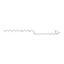 ChemSpider 2D Image | 5-Methyl-3-[(11Z,15E,19E)-11,15,19-triacontatrien-1-yl]-2(5H)-furanone | C35H60O2