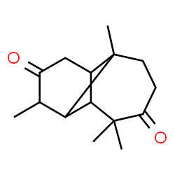 ChemSpider 2D Image | 3,3,7,9-Tetramethyltricyclo[5.4.0.0~2,8~]undecane-4,10-dione | C15H22O2