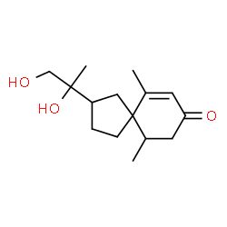 ChemSpider 2D Image | 2-(1,2-Dihydroxy-2-propanyl)-6,10-dimethylspiro[4.5]dec-6-en-8-one | C15H24O3