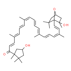 ChemSpider 2D Image | (9cis,13'cis)-3',5-Dihydroxy-5,6-dihydro-3,6-epoxy-beta,kappa-caroten-6'-one | C40H56O4