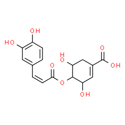 ChemSpider 2D Image | 4-{[(2Z)-3-(3,4-Dihydroxyphenyl)-2-propenoyl]oxy}-3,5-dihydroxy-1-cyclohexene-1-carboxylic acid | C16H16O8