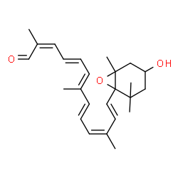 ChemSpider 2D Image | (2Z,4E,6E,8E,10Z,12E)-13-(4-Hydroxy-2,2,6-trimethyl-7-oxabicyclo[4.1.0]hept-1-yl)-2,7,11-trimethyl-2,4,6,8,10,12-tridecahexaenal | C25H34O3