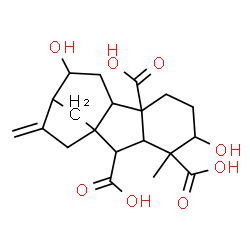 ChemSpider 2D Image | 2,6-Dihydroxy-1-methyl-8-methylenegibbane-1,4a,10-tricarboxylic acid | C20H26O8