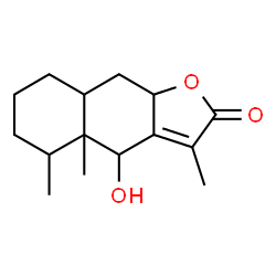 ChemSpider 2D Image | 4-Hydroxy-3,4a,5-trimethyl-4a,5,6,7,8,8a,9,9a-octahydronaphtho[2,3-b]furan-2(4H)-one | C15H22O3